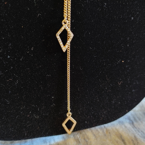 Gold tone rhinestone multi-layered necklace - Picture 7 of 7